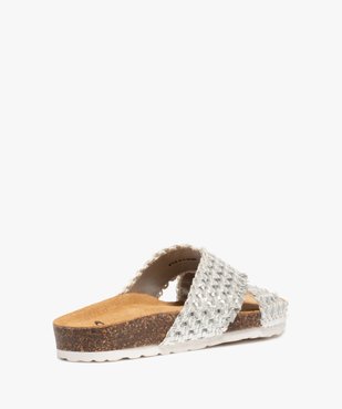 Mules femme plates à brides tressées métallisées vue4 - GEMO (CASUAL) - GEMO