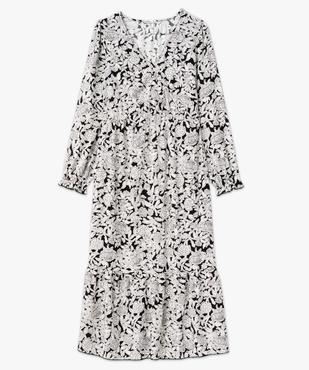 Robe de grossesse empire longue et fluide col cache-cœur vue4 - GEMO 4G FEMME - GEMO