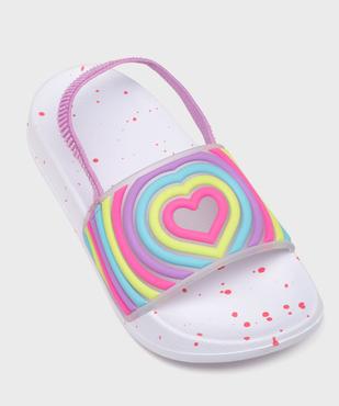Mules de piscine avec bride cheville élastique et bandeau imprimé fille  vue5 - GEMO (PLAGE) - GEMO
