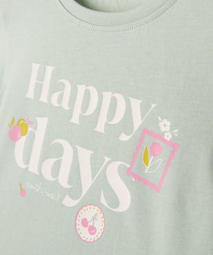 Tee-shirt manches courtes à motifs girly bébé fille vue2 - GEMO(BEBE DEBT) - GEMO