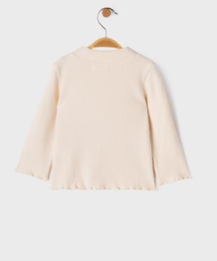 Tee-shirt manches longues chaud en maille côtelée bébé fille vue3 - GEMO(BEBE DEBT) - GEMO