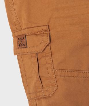 Pantalon coupe cargo doublé avec taille élastique bébé garçon  vue2 - GEMO(BEBE DEBT) - GEMO