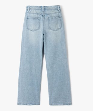 Jean Straight délavé avec taille ajustable fille vue4 - GEMO (JUNIOR) - GEMO
