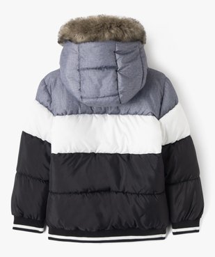 Blouson matelassé à capuche avec doublure polaire garçon vue4 - GEMO 4G GARCON - GEMO