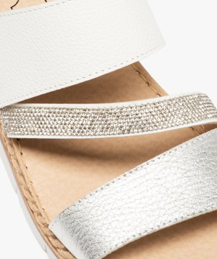 Mules femme confort à talon compensé avec brides fantaisie  vue6 - GEMO (CONFORT) - GEMO