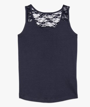 Débardeur femme bas arrondi avec dos et épaules en dentelle vue4 - GEMO (MAILLE) - GEMO