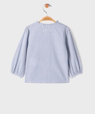 Chemise rayée avec détails froncés bébé fille vue3 - GEMO(BEBE DEBT) - GEMO