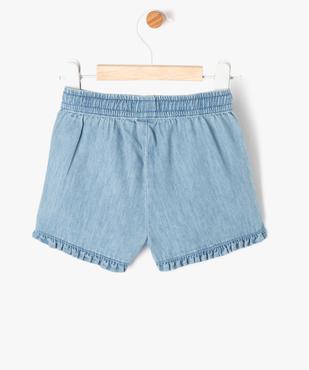 Short en chambray à volants et taille élastiquée bébé fille vue3 - GEMO 4G BEBE - GEMO