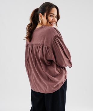 Chemise en coton col officier femme grande taille vue4 - GEMO (G TAILLE) - GEMO