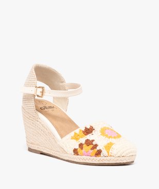 Sandales femme à talon compensé et bout fermé en jute vue2 - GEMO(URBAIN) - GEMO
