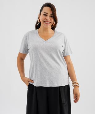 Tee-shirt manches courtes à col V femme grande taille vue2 - GEMO 4G GT - GEMO