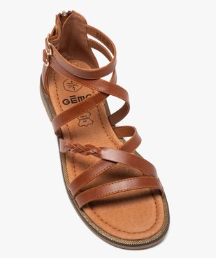 Sandales plates à brides et talon zippé femme - Valentina Baldano vue6 - VALENTINA BALDA - GEMO