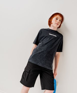 Tee-shirt à manches courtes avec inscription sur le buste garçon vue1 - GEMO 4G GARCON - GEMO