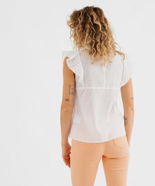 Blouse sans manches en plumetis à volant femme vue3 - GEMO(FEMME PAP) - GEMO