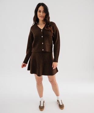 Gilet col V douillet et chaud femme vue1 - GEMO(FEMME PAP) - GEMO