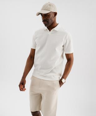 Polo manches courtes en maille nid d’abeille homme vue1 - GEMO 4G HOMME - GEMO