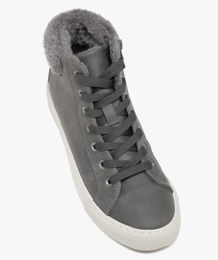 Baskets femme mid-cut unies avec col fourré et à zip vue5 - FOLLOW ME G4G - GEMO