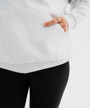 Sweat à capuche en molleton uni femme vue4 - GEMO 4G FEMME - GEMO