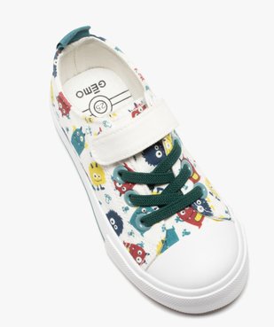 Baskets garçon en toile à motifs avec scratch et lacets élastiques vue6 - GEMO 4G GARCON - GEMO