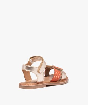Sandales fille à brides scratch dessus cuir métallisé vue4 - GEMO (ENFANT) - GEMO