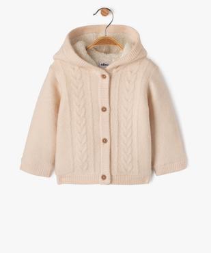 Gilet à capuche doublé sherpa bébé fille vue1 - GEMO(BEBE DEBT) - GEMO