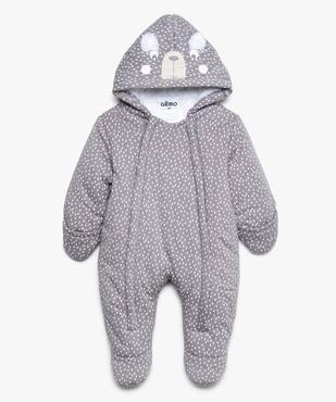 Combinaison pilote bébé mixte avec capuche et moufles vue1 - GEMO(BB COUCHE) - GEMO