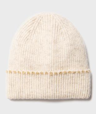 Bonnet en maille côtelée à revers pailleté femme vue1 - GEMO (ACCESS) - GEMO