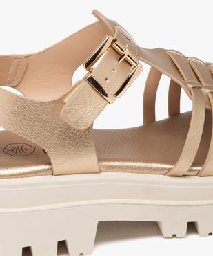 Sandales femme à talon dessus métallisé avec semelle crantée vue7 - GEMO (CASUAL) - GEMO