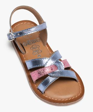 Sandales fille à brides brillantes en cuir vue5 - GEMO (ENFANT) - GEMO