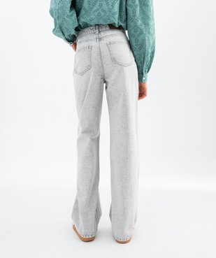 Jean wide leg taille haute coloris délavé femme vue3 - GEMO 4G FEMME - GEMO