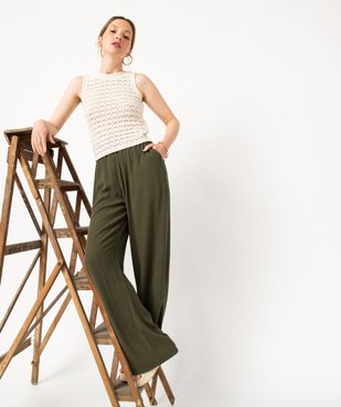 Pantalon en maille fluide aspect crêpe femme vue1 - GEMO(FEMME PAP) - GEMO