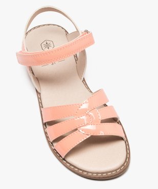 Sandales fille unies avec brides vernies à scratch vue5 - GEMO (ENFANT) - GEMO
