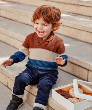 Pantalon bébé garçon en velours doublé jersey vue6 - GEMO(BEBE DEBT) - GEMO