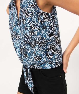 Chemise sans manches imprimée avec nœud dans le bas femme vue2 - GEMO 4G FEMME - GEMO