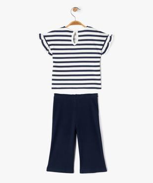 Ensemble 2 pièces pantalon et tee-shirt manches courtes bébé fille vue3 - GEMO(BEBE DEBT) - GEMO