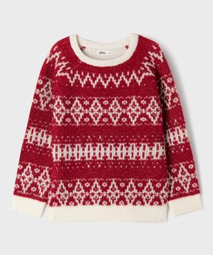 Pull jacquard en maille extensible garçon vue1 - GEMO (ENFANT) - GEMO