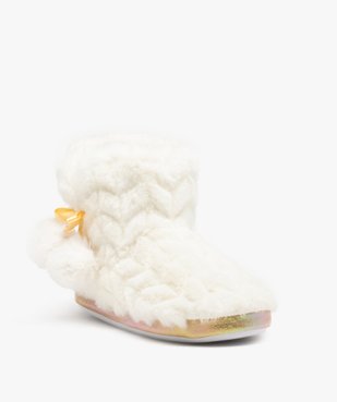 Chaussons bottillons en maille peluche fille vue2 - GEMO (ENFANT) - GEMO