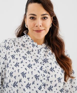 Chemise manches longues en tissu texturé et fleuri femme grande taille vue2 - GEMO (G TAILLE) - GEMO