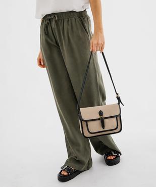 Pantalon large en maille fluide avec ceinture élastique femme vue1 - GEMO 4G FEMME - GEMO