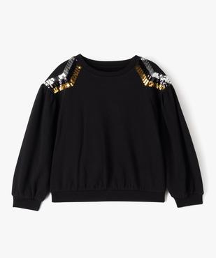 Sweat à sequins avec manches bouffantes fille vue1 - GEMO 4G FILLE - GEMO