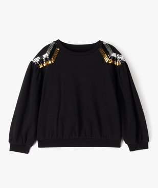 Sweat à sequins avec manches bouffantes fille vue1 - GEMO 4G FILLE - GEMO