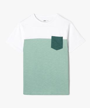 Tee-shirt manches courtes tricolore avec poche poitrine garçon vue1 - GEMO 4G GARCON - GEMO