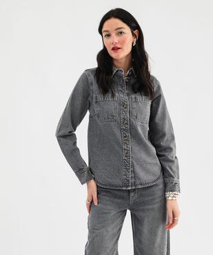 Chemise en jean en denim délavé et épais femme vue1 - GEMO 4G FEMME - GEMO