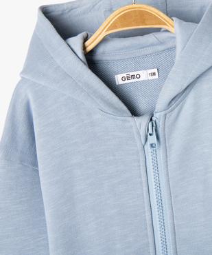 Sweat à capuche fermeture zippée bébé garçon vue3 - GEMO(BEBE DEBT) - GEMO