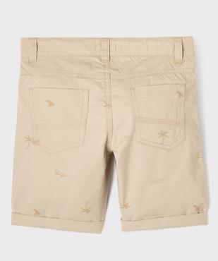 Bermuda en coton twill imprimé à revers garçon vue3 - GEMO 4G GARCON - GEMO