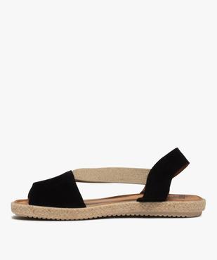 Sandales femme en cuir et semelle bordée de corde vue3 - GEMO (CASUAL) - GEMO