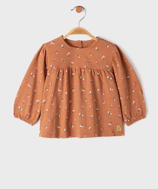 Blouse à manches longues en jersey de coton flammé fleuri bébé fille - LuluCastagnette vue1 - LULUCASTAGNETTE - GEMO