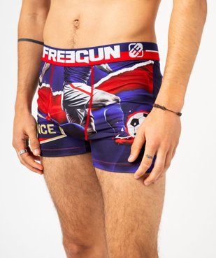 Boxer microfibre imprimé Équipe de France de football homme - Freegun vue2 - FREEGUN - GEMO