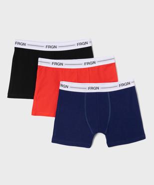Boxer en coton stretch uni garçon - Freegun (lot de 3) vue1 - FREEGUN - GEMO