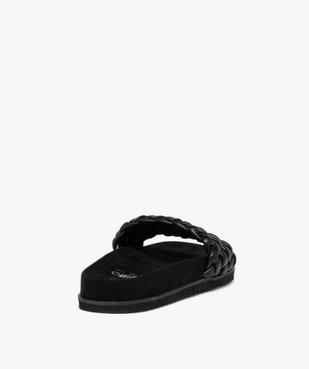 Mules femme à talon plat et bandeau tressé rembourré vue4 - GEMO (CASUAL) - GEMO